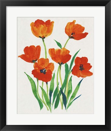 Framed Red Tulips in Bloom I Print