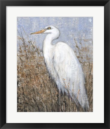 Framed White Heron II Print