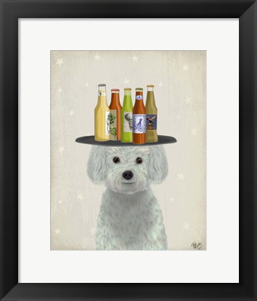 Framed Bichon Frise Beer Lover Print