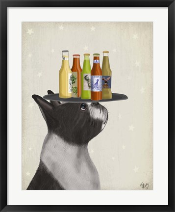 Framed Boston Terrier Beer Lover Print