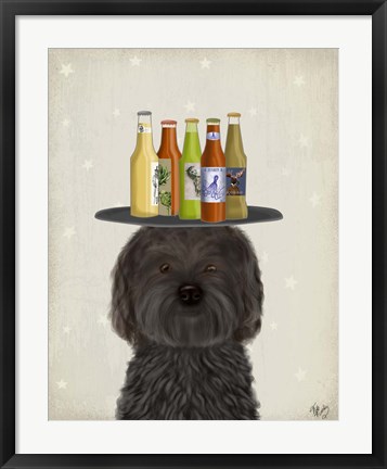 Framed Labradoodle Black Beer Lover Print