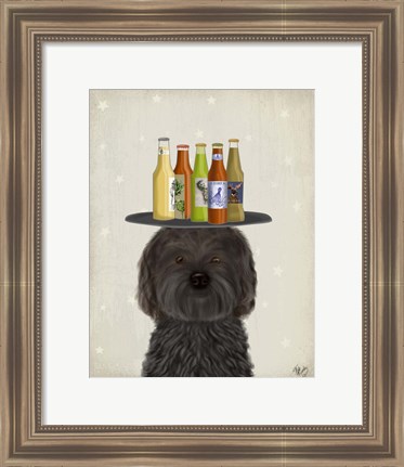 Framed Labradoodle Black Beer Lover Print