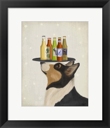 Framed Corgi Tricolour Beer Lover Print