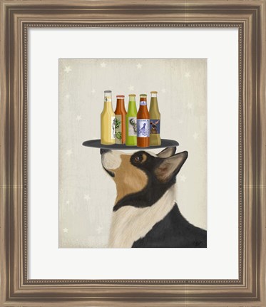 Framed Corgi Tricolour Beer Lover Print