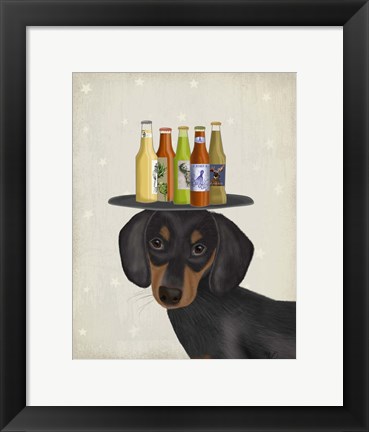 Framed Dachshund Beer Lover Print