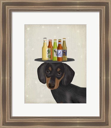 Framed Dachshund Beer Lover Print