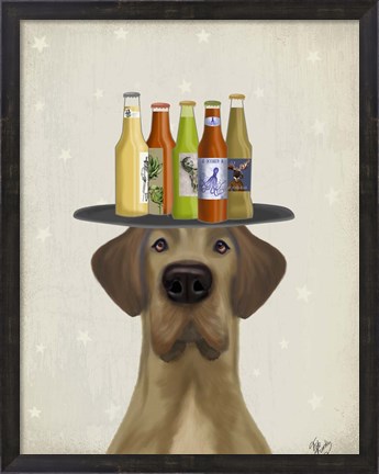 Framed Great Dane Tan Beer Lover Print