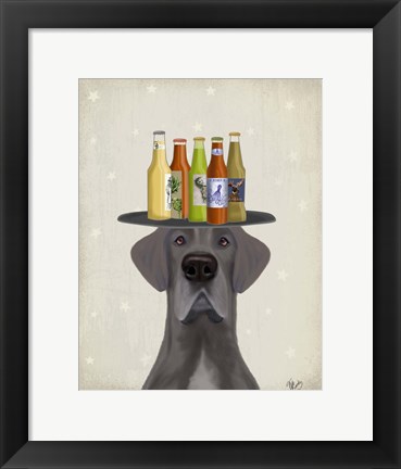 Framed Great Dane Blue Beer Lover Print