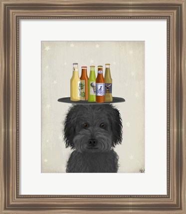 Framed Labradoodle Black 1 Beer Lover Print