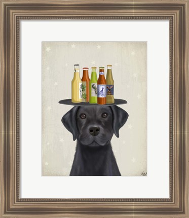 Framed Labrador Black Beer Lover Print