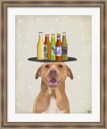 Framed Pit Bull Beer Lover Print