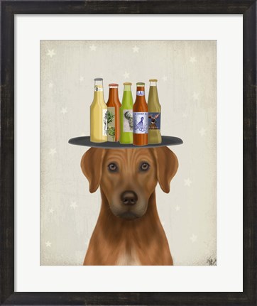 Framed Rhodesian Ridgeback Beer Lover Print