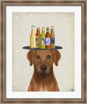 Framed Rhodesian Ridgeback Beer Lover Print