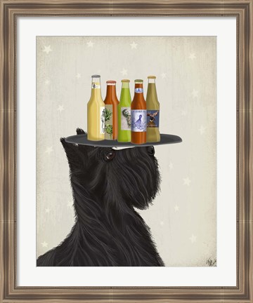 Framed Scottish Terrier Beer Lover Print