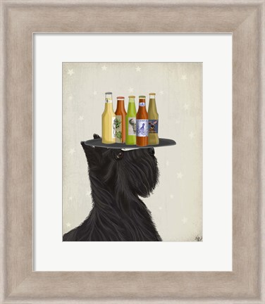 Framed Scottish Terrier Beer Lover Print