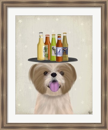 Framed Shih Tzu Beer Lover Print