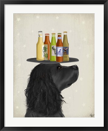 Framed Cocker Spaniel Black Beer Lover Print