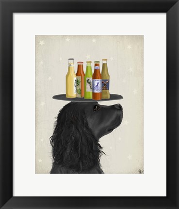 Framed Cocker Spaniel Black Beer Lover Print