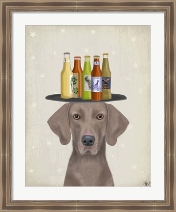 Framed Weimerarner Beer Lover Print