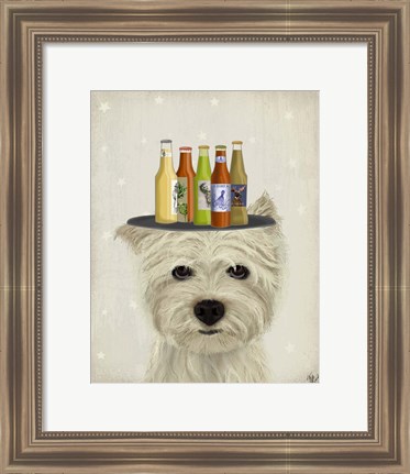 Framed West Highland Terrier Beer Lover Print