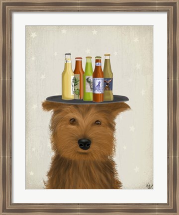 Framed Yorkshire Terrier Beer Lover Print