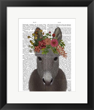 Framed Donkey Bohemian 4 Book Print Print