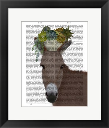 Framed Donkey Succulent Book Print Print