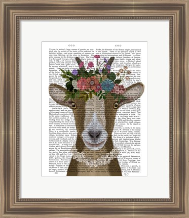 Framed Goat Bohemian 3 Book Print Print