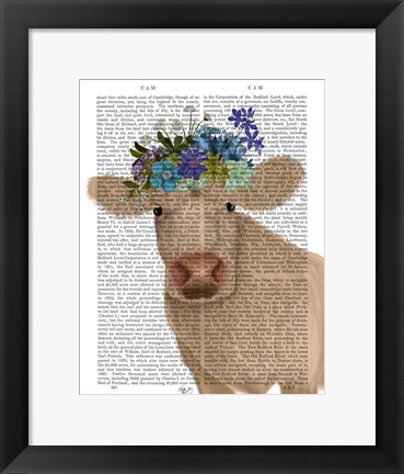 Framed Cow Cream Bohemian 2 Book Print Print