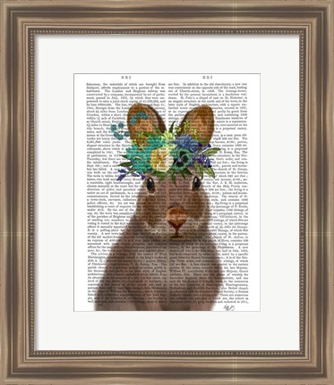 Framed Rabbit Bohemian Book Print Print