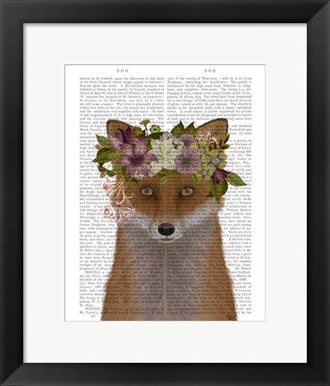 Framed Fox Bohemian Book Print Print