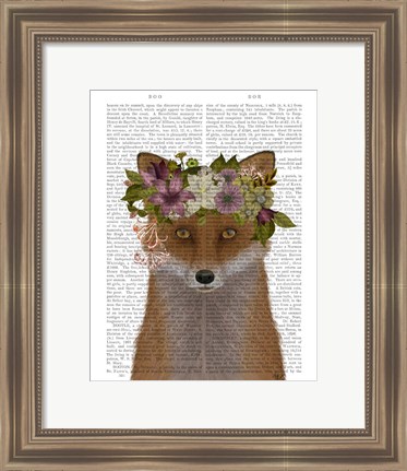 Framed Fox Bohemian Book Print Print
