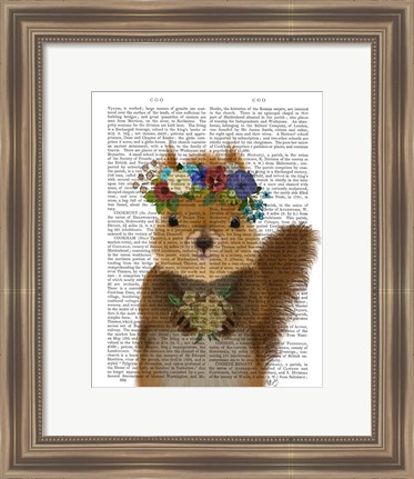 Framed Squirrel Bohemian Book Print Print