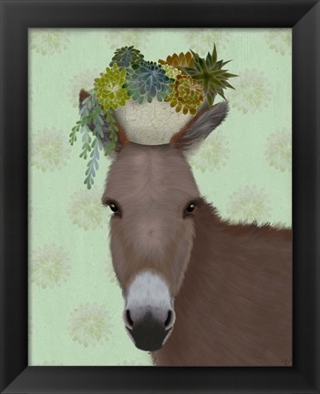 Framed Donkey Succulent Print