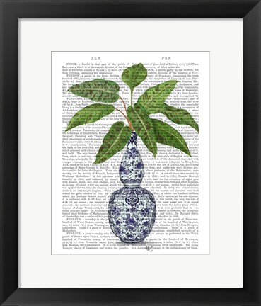 Framed Chinoiserie Vase 1, With Plant Book Print Print