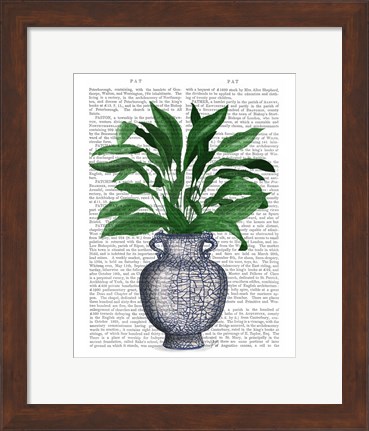 Framed Chinoiserie Vase 2, With Plant Book Print Print