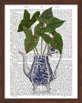 Framed Chinoiserie Vase 4, With Plant Book Print Print