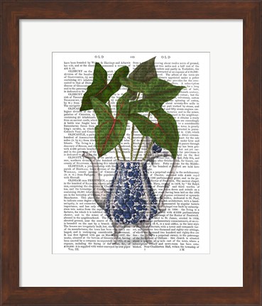 Framed Chinoiserie Vase 4, With Plant Book Print Print