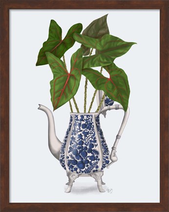 Framed Chinoiserie Vase 4, With Plant Print