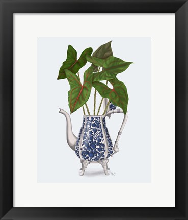 Framed Chinoiserie Vase 4, With Plant Print