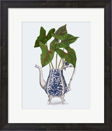 Framed Chinoiserie Vase 4, With Plant Print