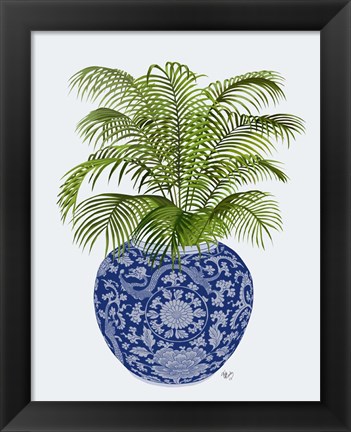 Framed Chinoiserie Vase 6, With Plant Print