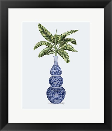 Framed Chinoiserie Vase 7, With Plant Print