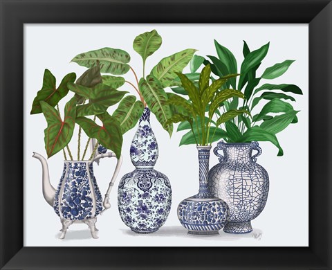 Framed Chinoiserie Vase Group 2 Print