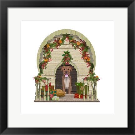 Framed Christmas Des - Christmas Kennel - Williamsburg Print