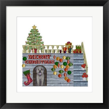 Framed Christmas Des - Christmas Kennel - Bauble Print