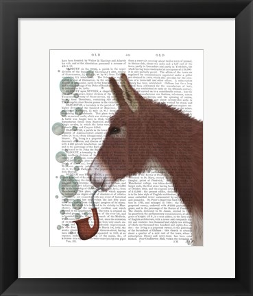 Framed Donkey Bubble Pipe, Portrait Book Print Print