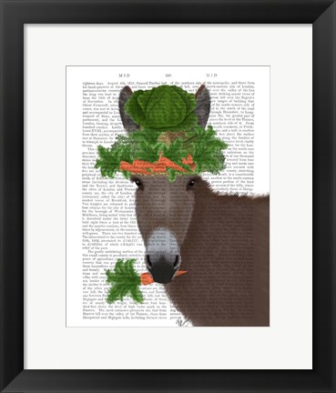 Framed Donkey Carrot Hat Book Print Print