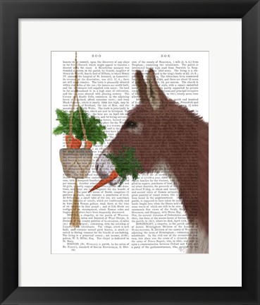 Framed Donkey Lunch Book Print Print