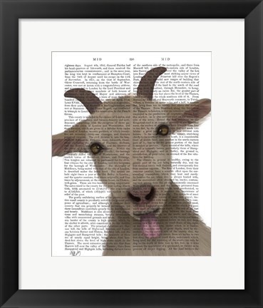 Framed Funny Farm Goat 2 Book Print Print